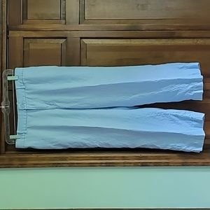GAP baby blue linen sz8 crop pants loose straight leg
